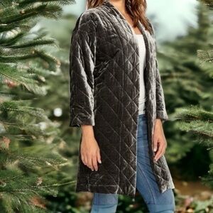 Johnny Was silk blend, fully lined quilted velvet coat NWT (oversized)